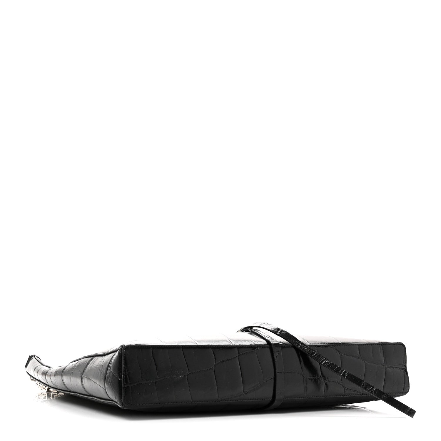 Givenchy Calfskin Crocodile Embossed Large Cut Out Shoulder Bag