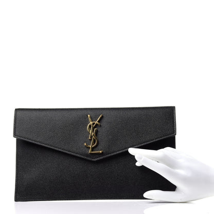 Saint Laurent Grain De Poudre Uptown Pouch Black 3 of 22