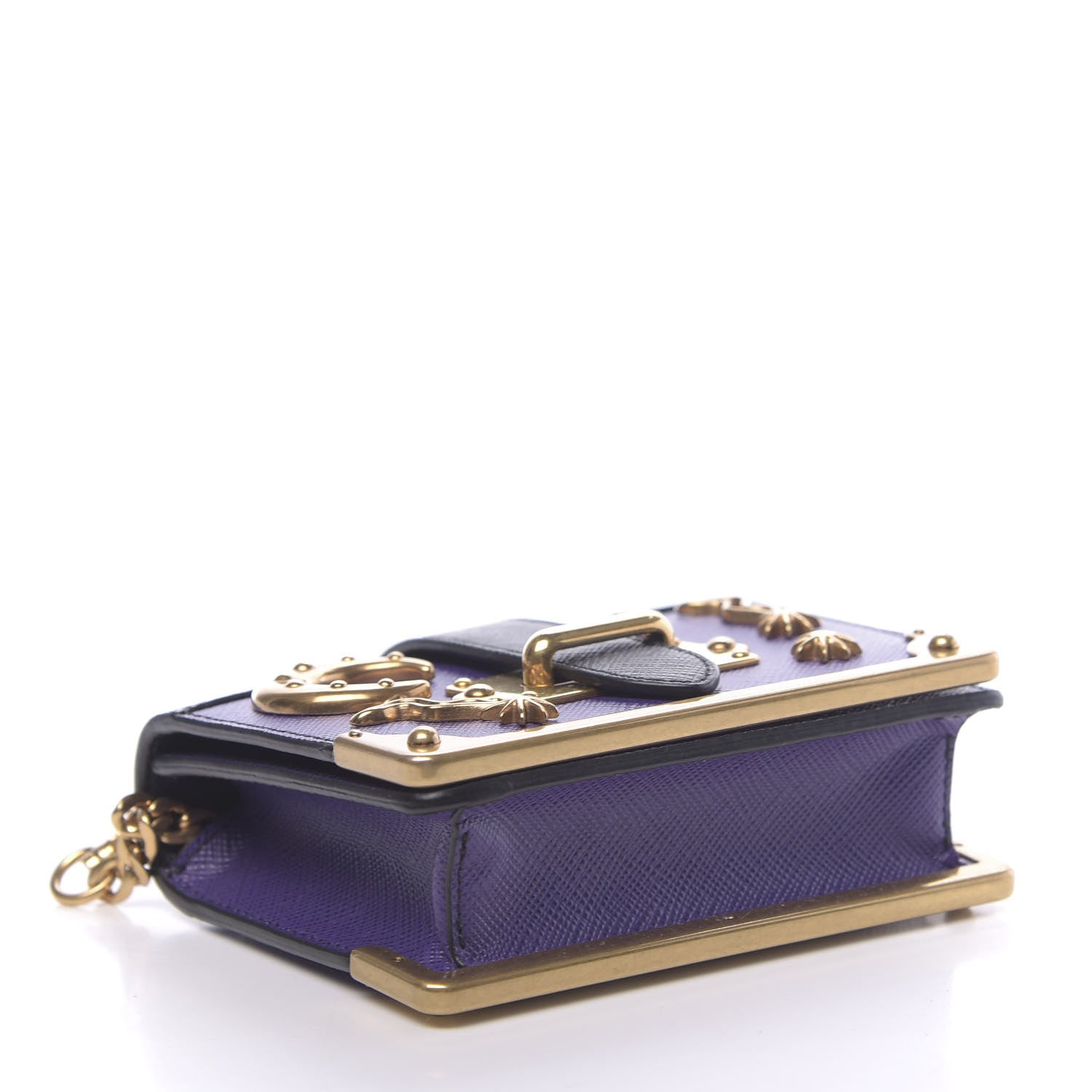 Prada Saffiano Astrology Mini Cahier Bag Viola Black 4 of 10