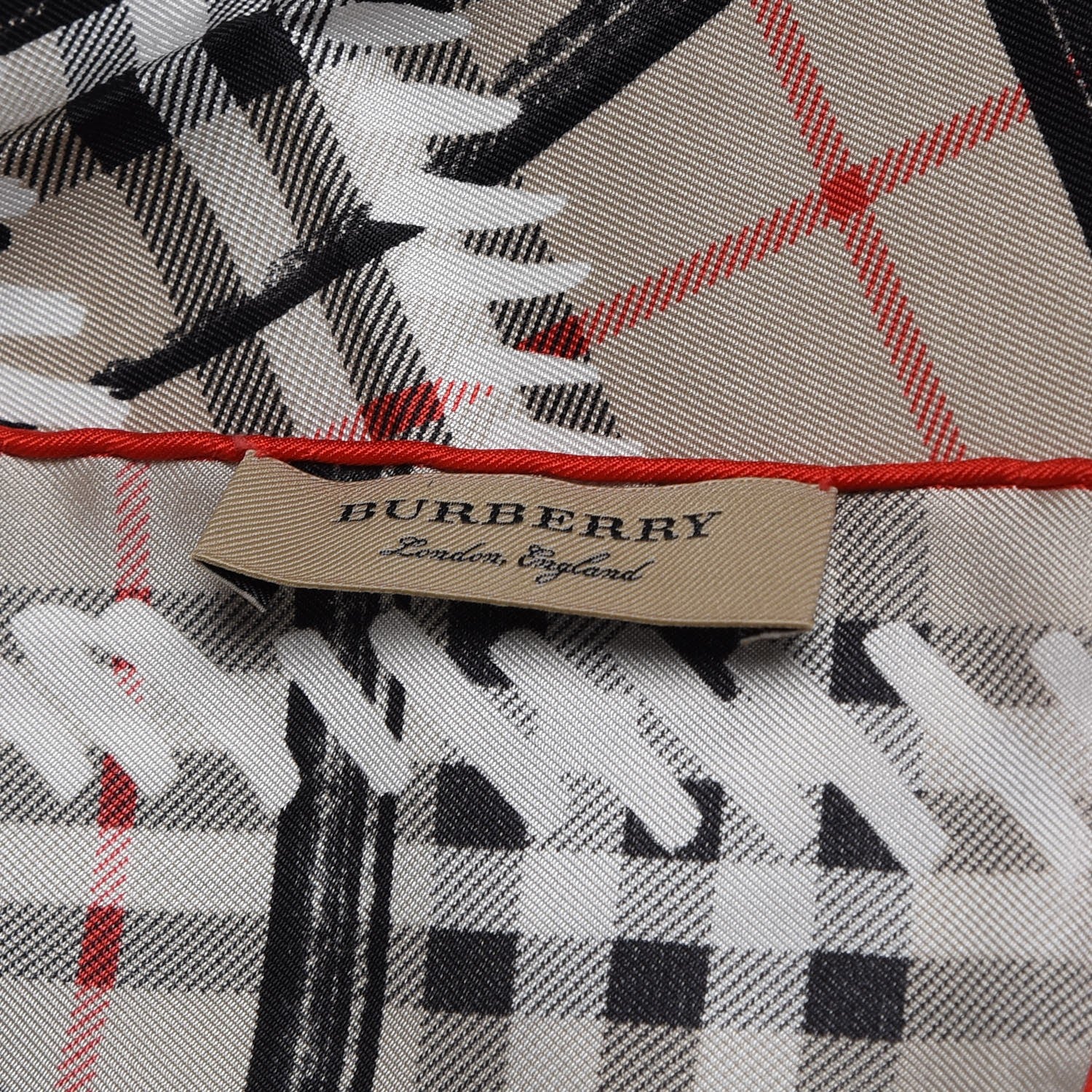 Burberry Silk Vintage Check Scribble Print Scarf Stone 3 of 4