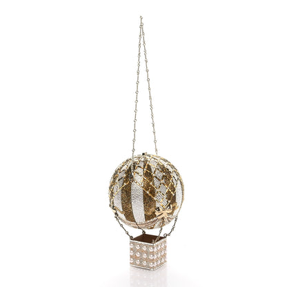 Judith Leiber Crystal Pearl Amelia Hot Air Balloon Minaudiere Clutch Champagne 3 of 13