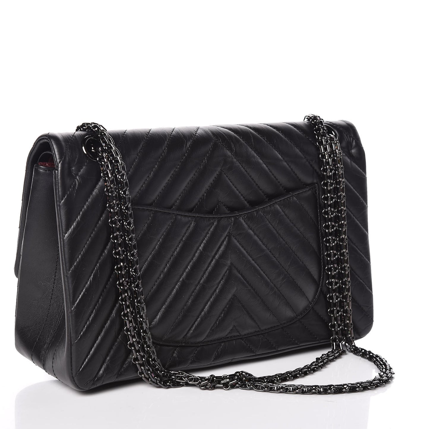 Aged Calfskin Chevron Quilted 2.55 Reissue 226 So Black