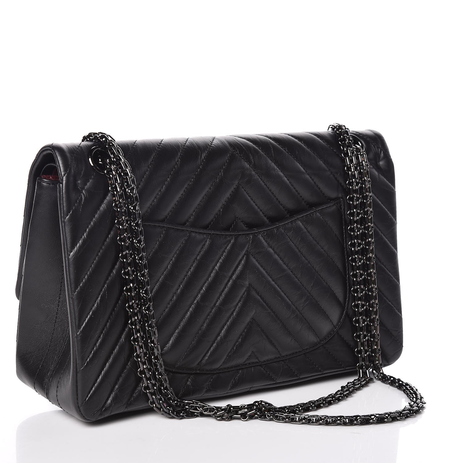 Chanel Aged Calfskin Chevron Quilted 2.55 Reissue 226 So Black 3 of 10