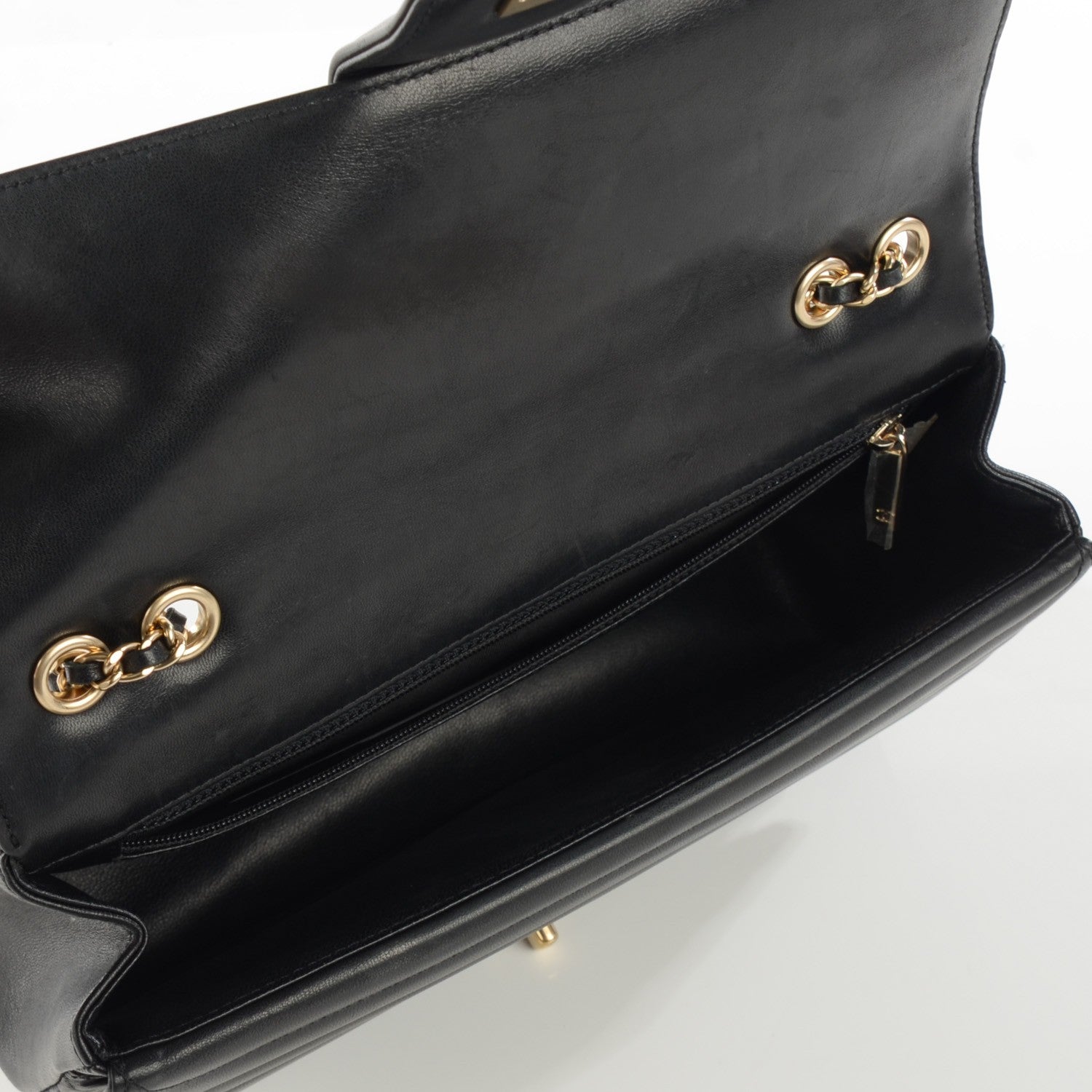 Chanel Lambskin Horizontal Quilted Medium Double Flap Black 8 of 8