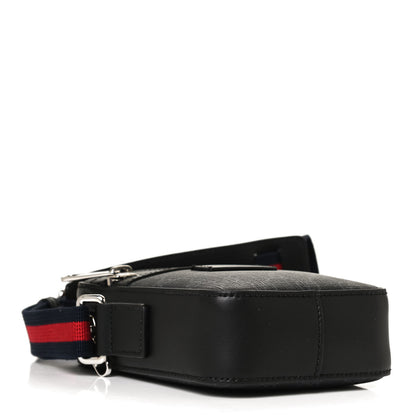 Gucci GG Supreme Monogram Appia Calfskin Web Small Camera Messenger Bag Black Grey 3 of 10