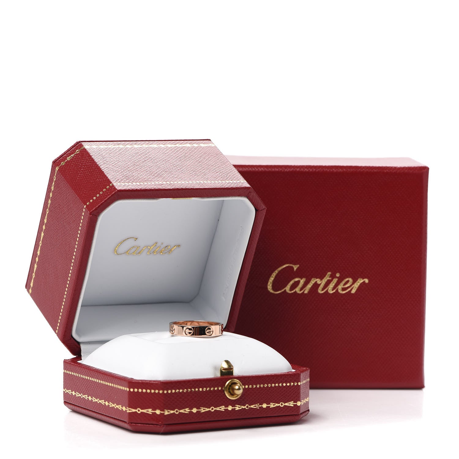 Cartier 18K Pink Gold 3.5mm LOVE Wedding Band Ring 49 4.75 6 of 6