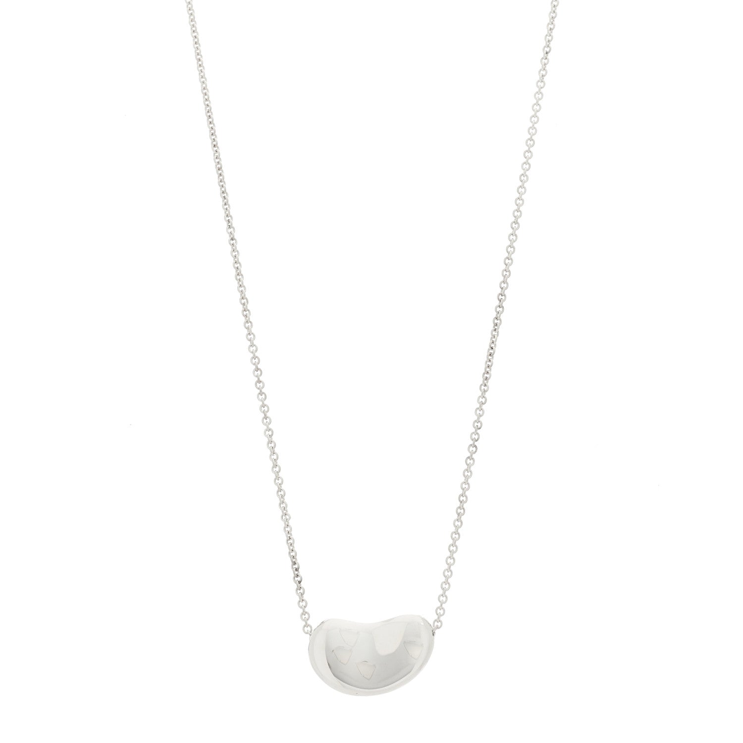 Tiffany Sterling Silver 19mm Elsa Peretti Bean Pendant Necklace 1 of 6