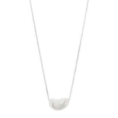 Tiffany Sterling Silver 19mm Elsa Peretti Bean Pendant Necklace 1 of 6