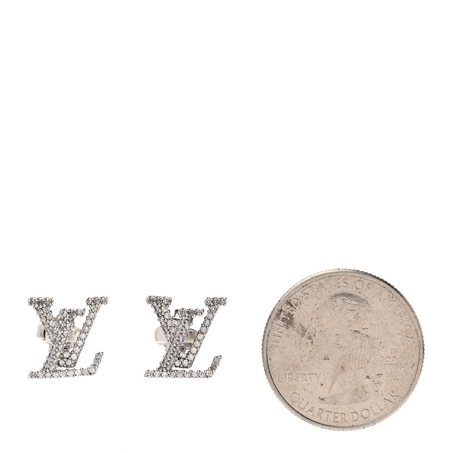 Louis Vuitton Crystal LV Iconic Earrings Silver 2 of 4