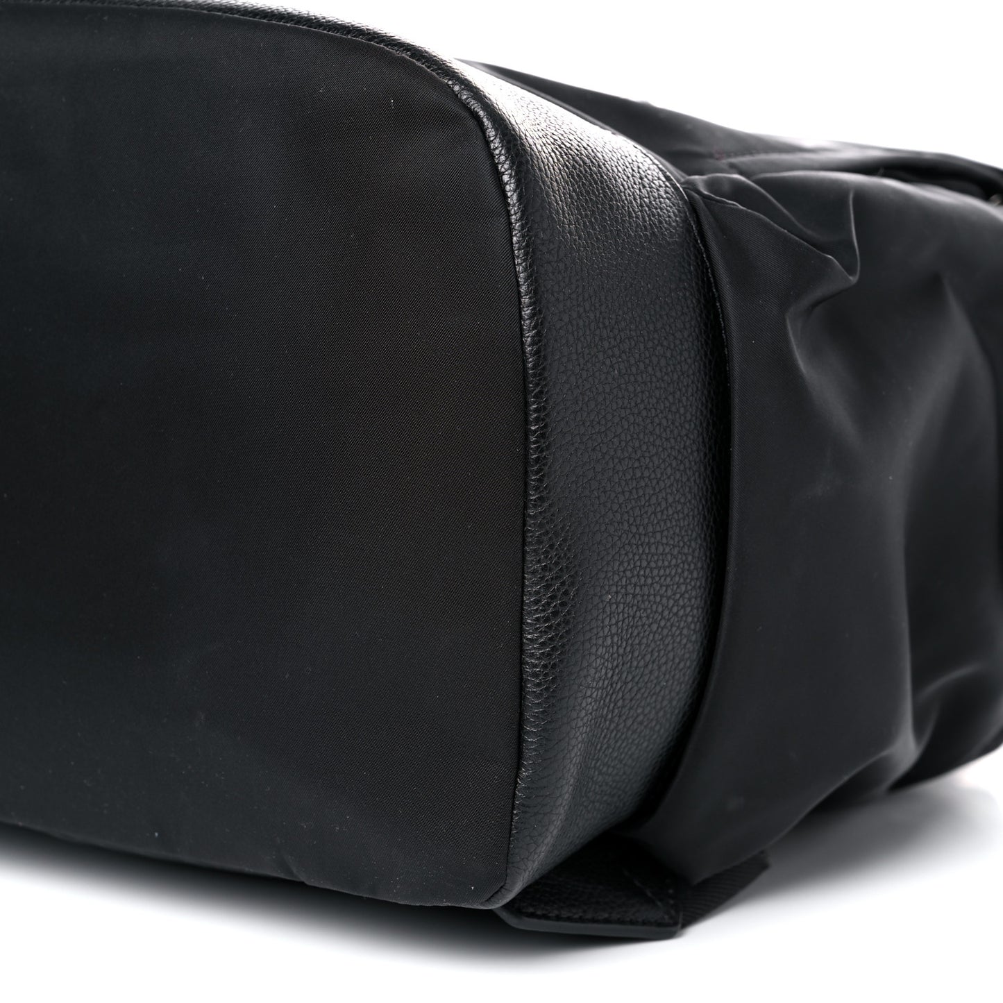 Nylon Grained Calfskin Watson Diaper Bag Black