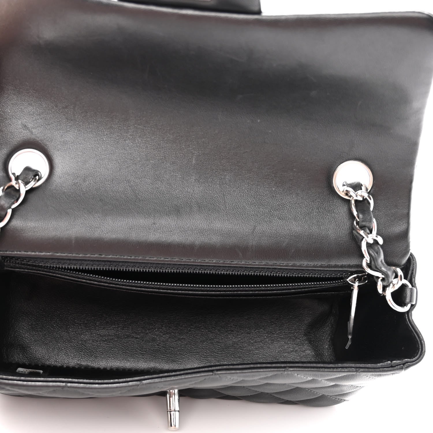 Chanel Lambskin Quilted Mini Rectangular Flap Black 5 of 12