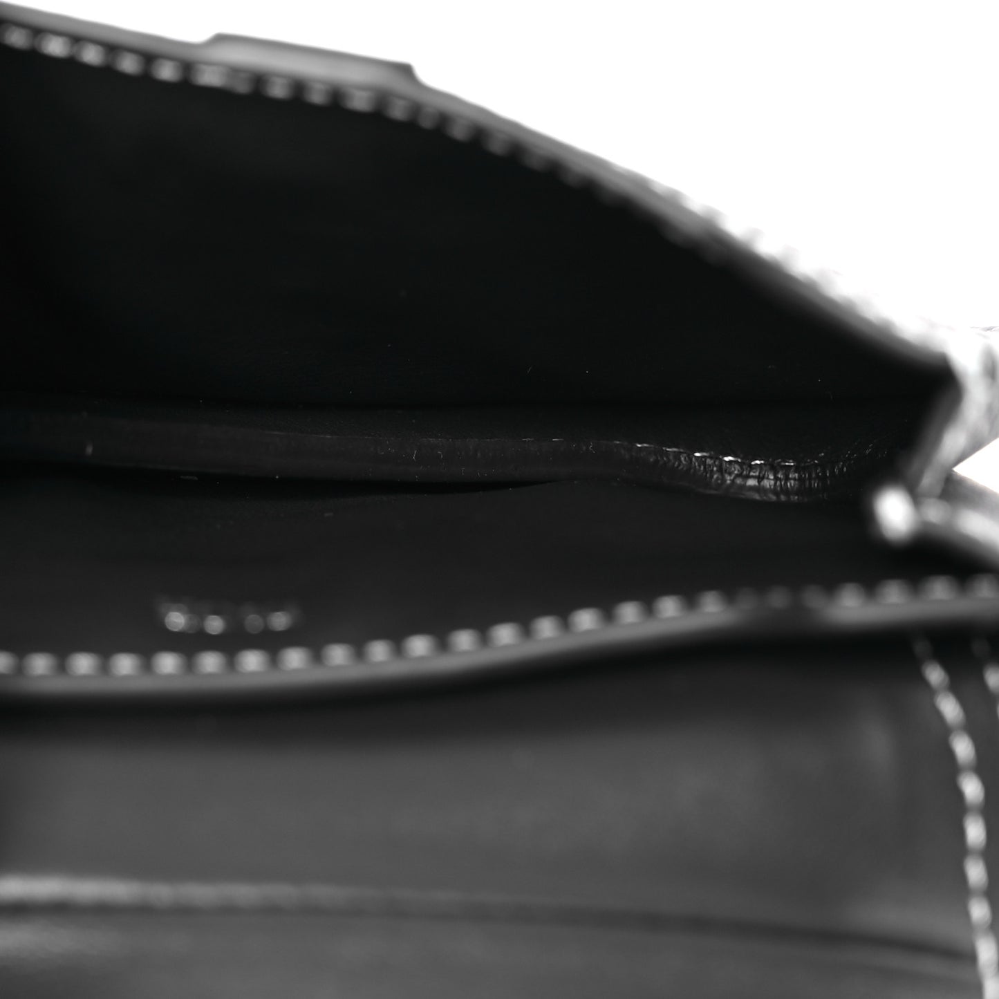 Grained Calfskin Saddle Mini Key Ring Black
