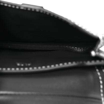 Christian Dior Grained Calfskin Saddle Mini Key Ring Black 3 of 5