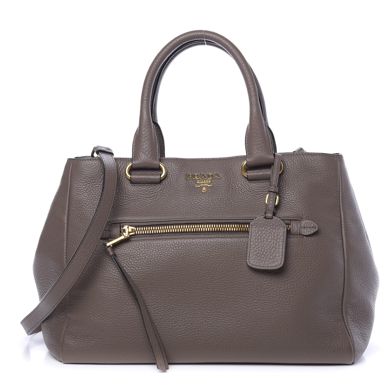 Prada Vitello Daino Shopping Satchel Argilla 1 of 10