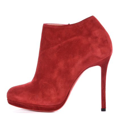 Christian Louboutin Veau Velours Bella Top 120 Ankle Boots 36.5 Carmin 1 of 10