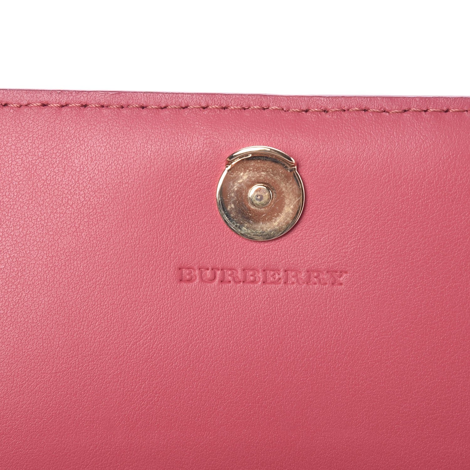 Burberry Haymarket Check Floral Print Henley Wallet On Chain Plum Pink Pewter Blue 6 of 8