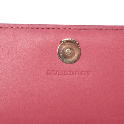 Burberry Haymarket Check Floral Print Henley Wallet On Chain Plum Pink Pewter Blue 6 of 8