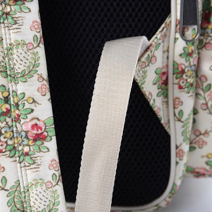Gucci X MLB Satin Floral Print NY Yankees Patch Backpack Ivory Green 10 of 11