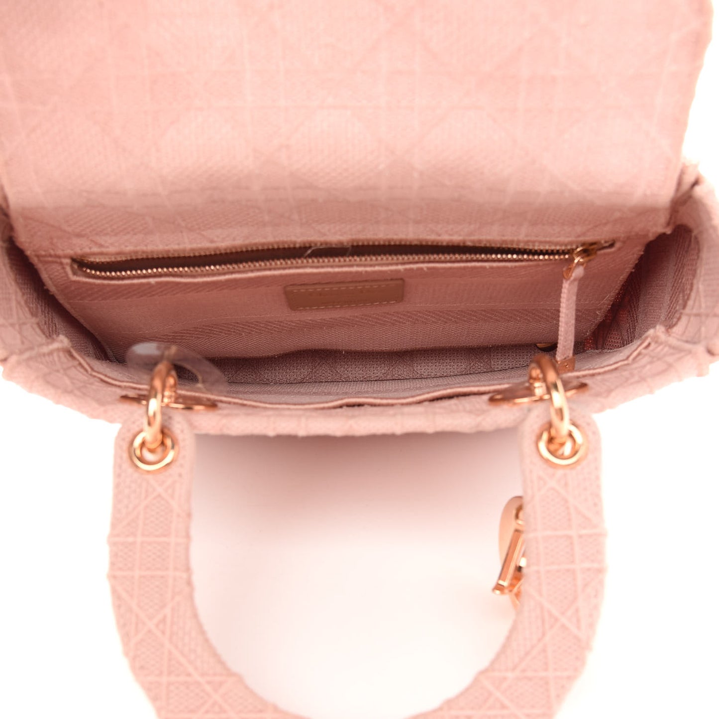 Canvas Embroidered Cannage Medium Lady D-Lite Pink