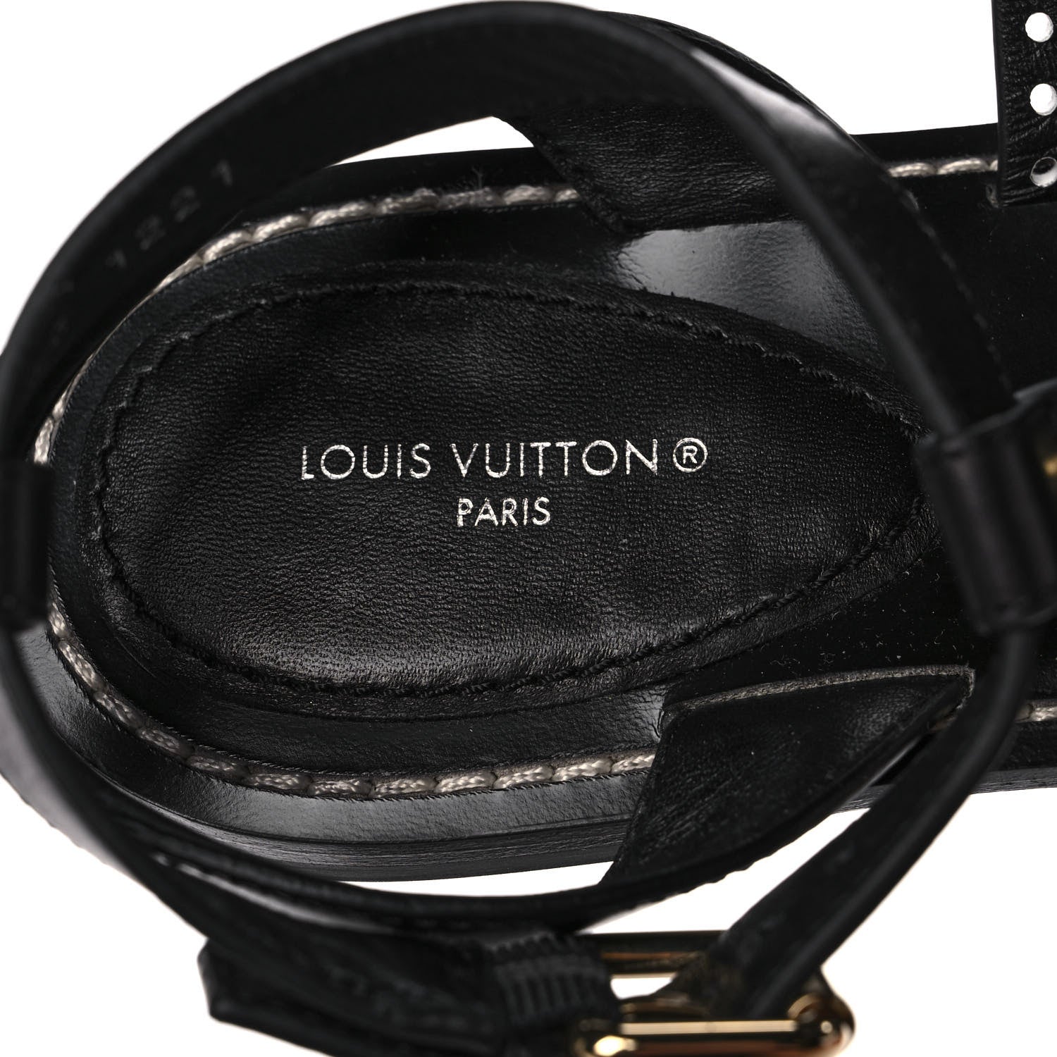 Louis Vuitton Soft Calfskin Perforated Horizon Flat Sandals 38 Black 7 of 10