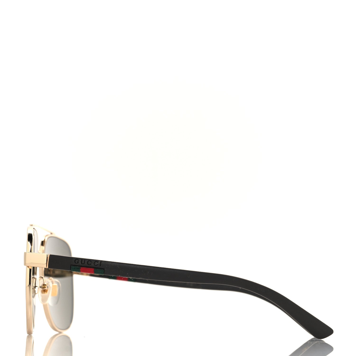 Gucci Acetate Aviator Web Sunglasses GG0422S Gold Black 3 of 7