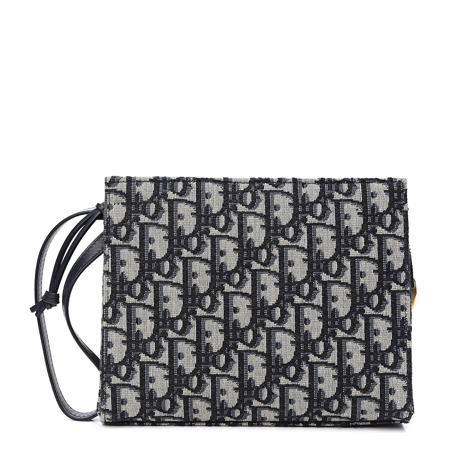Oblique Zipped Pouch Clutch Blue