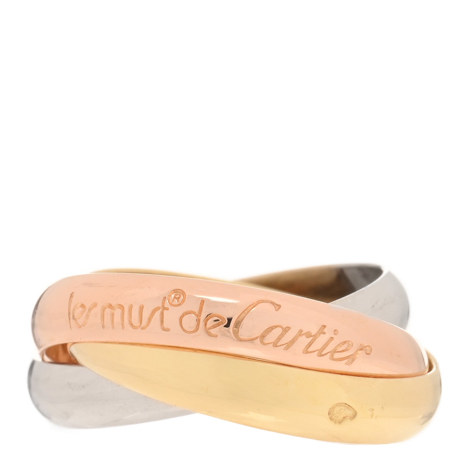 Cartier 18K Pink Yellow White Gold Classic Les Must De Cartier Trinity Ring 51 5.75 1 of 4