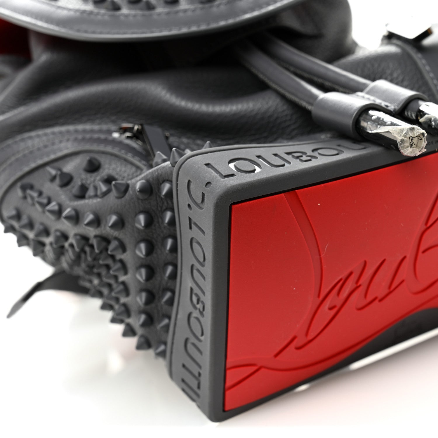 Christian Louboutin Calfskin Spiked Small Explorafunk Backpack Charbon 9 of 10