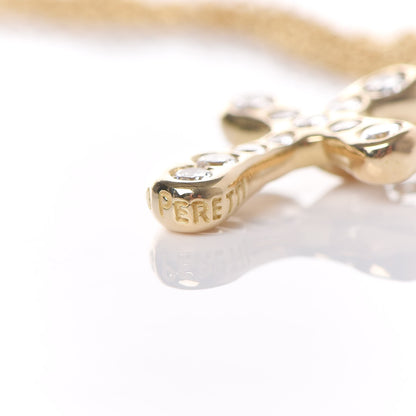 Tiffany 18K Yellow Gold Diamond Elsa Peretti Cross Pendant Necklace 7 of 10