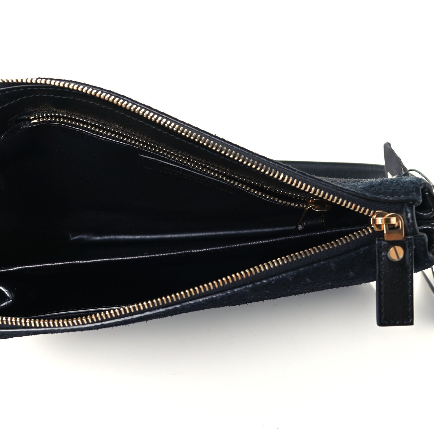 Suede All-Over Monogram Crossbody Black