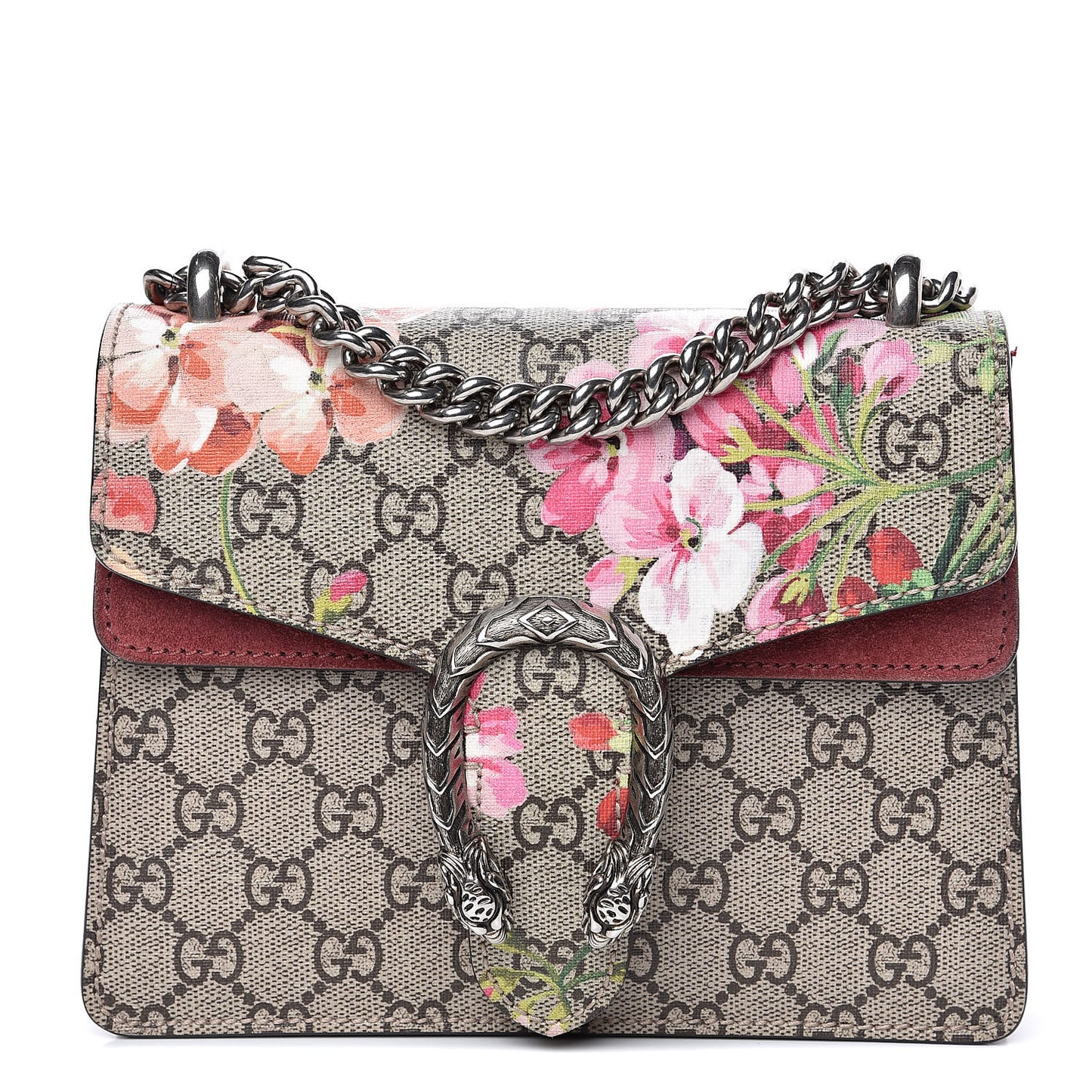 GG Supreme Monogram Blooms Mini Dionysus Shoulder Bag Beige Multicolor Dry Rose