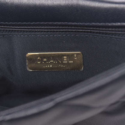 Chanel Lambskin Quilted Medium 19 Flap Navy Blue 6 of 10