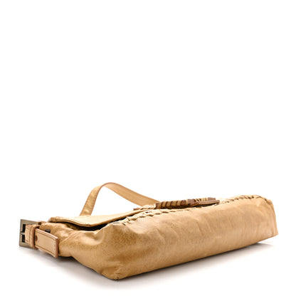 Fendi Goatskin Whipstitch Medium Convertible Baguette Senape 3 of 9
