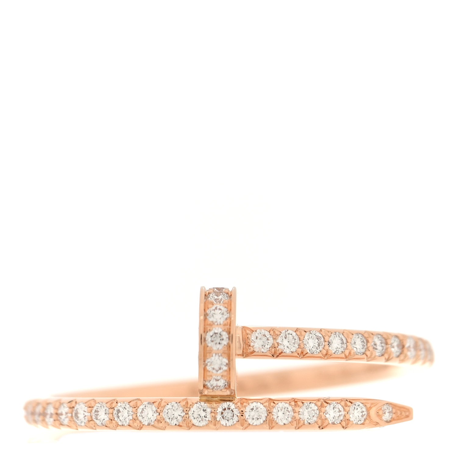 Cartier 18K Pink Gold Diamond Juste Un Clou Paved Ring 59 8.75 1 of 6