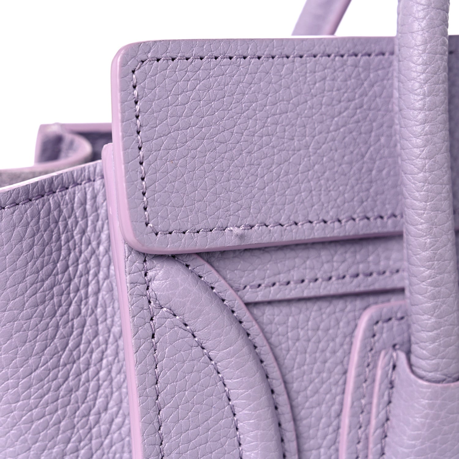 Celine Drummed Calfskin Nano Luggage Lilac 11 of 12