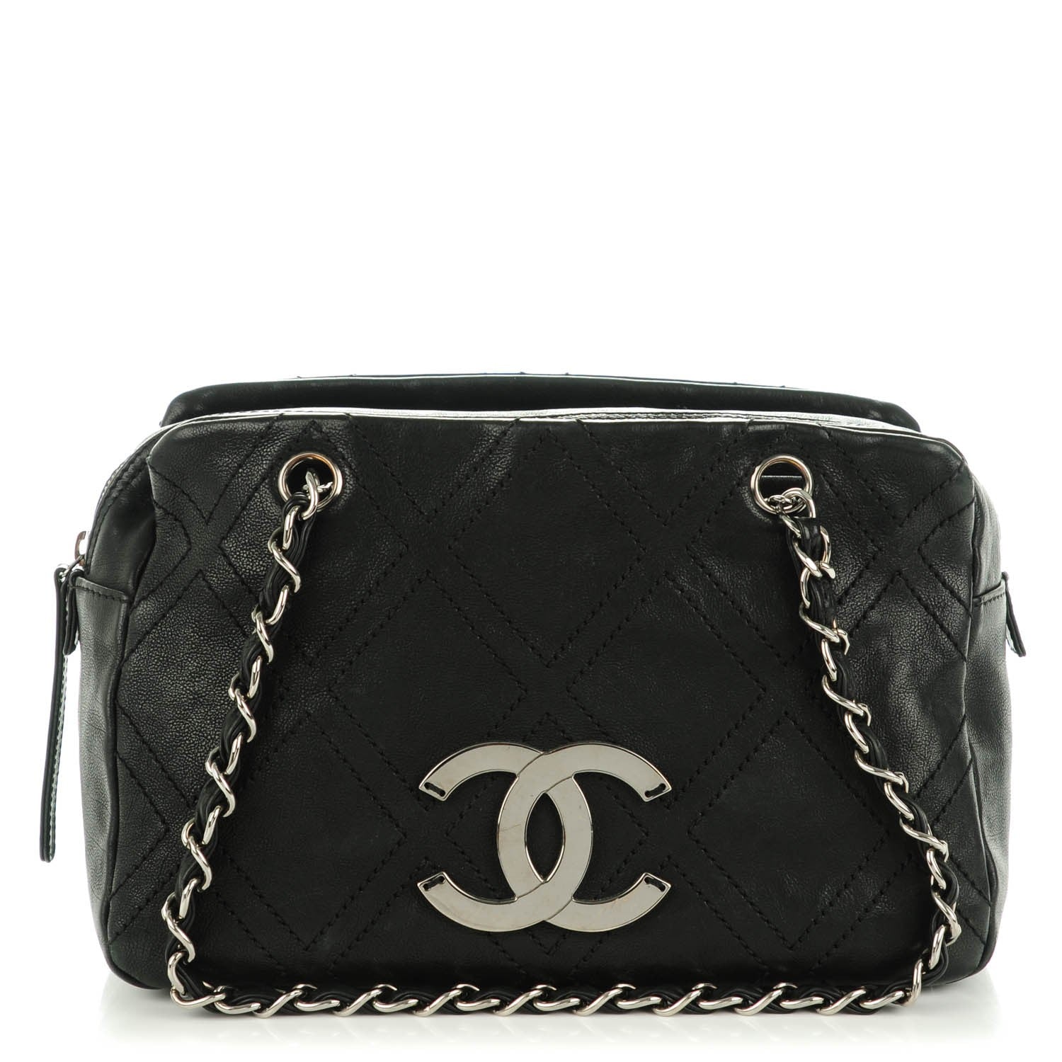 Chanel Calfskin Small Diamond Stitch Tote Black 1 of 7