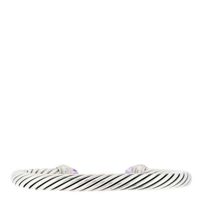David Yurman Sterling Silver 14K Yellow Gold Amethyst 7mm Cable Classics Bracelet 2 of 3