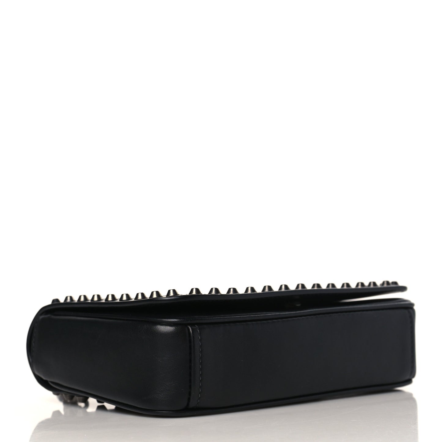 Vitello Studded Crossbody White Black