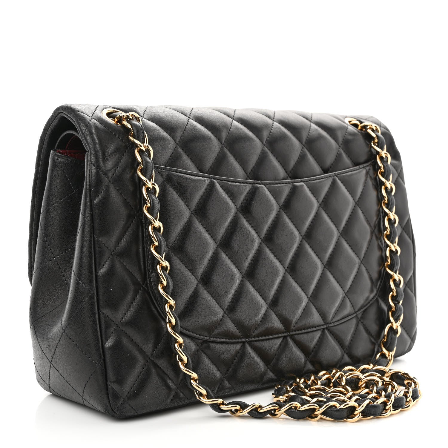 Chanel Lambskin Quilted Jumbo Double Flap Black 3 of 10