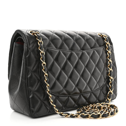 Chanel Lambskin Quilted Jumbo Double Flap Black 3 of 10