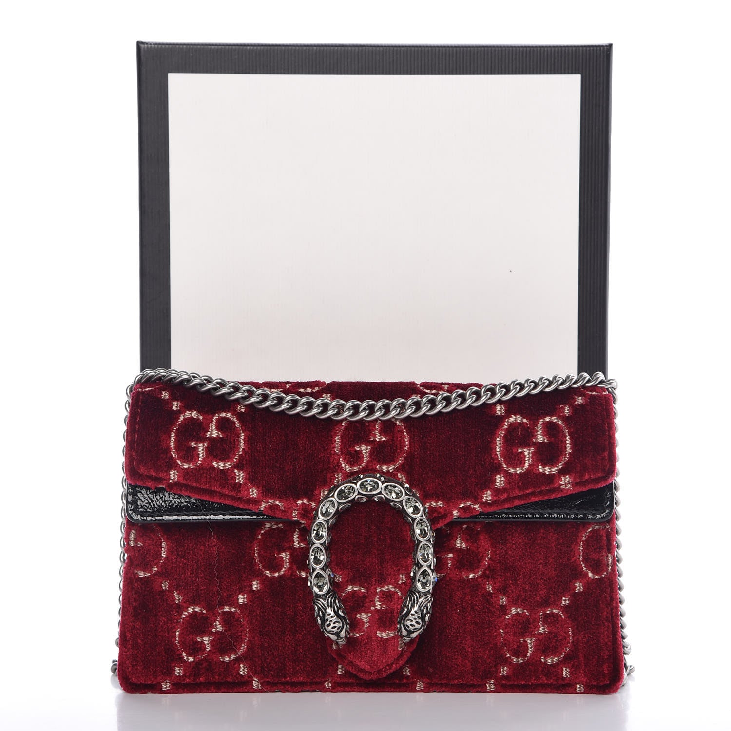 Gucci Velvet GG Monogram Super Mini Dionysus Shoulder Bag Red Cipria Black 7 of 7