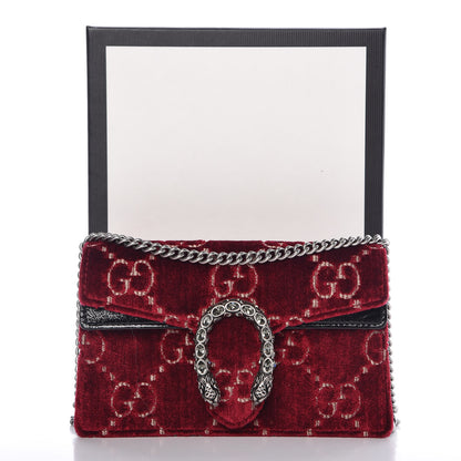 Gucci Velvet GG Monogram Super Mini Dionysus Shoulder Bag Red Cipria Black 7 of 7
