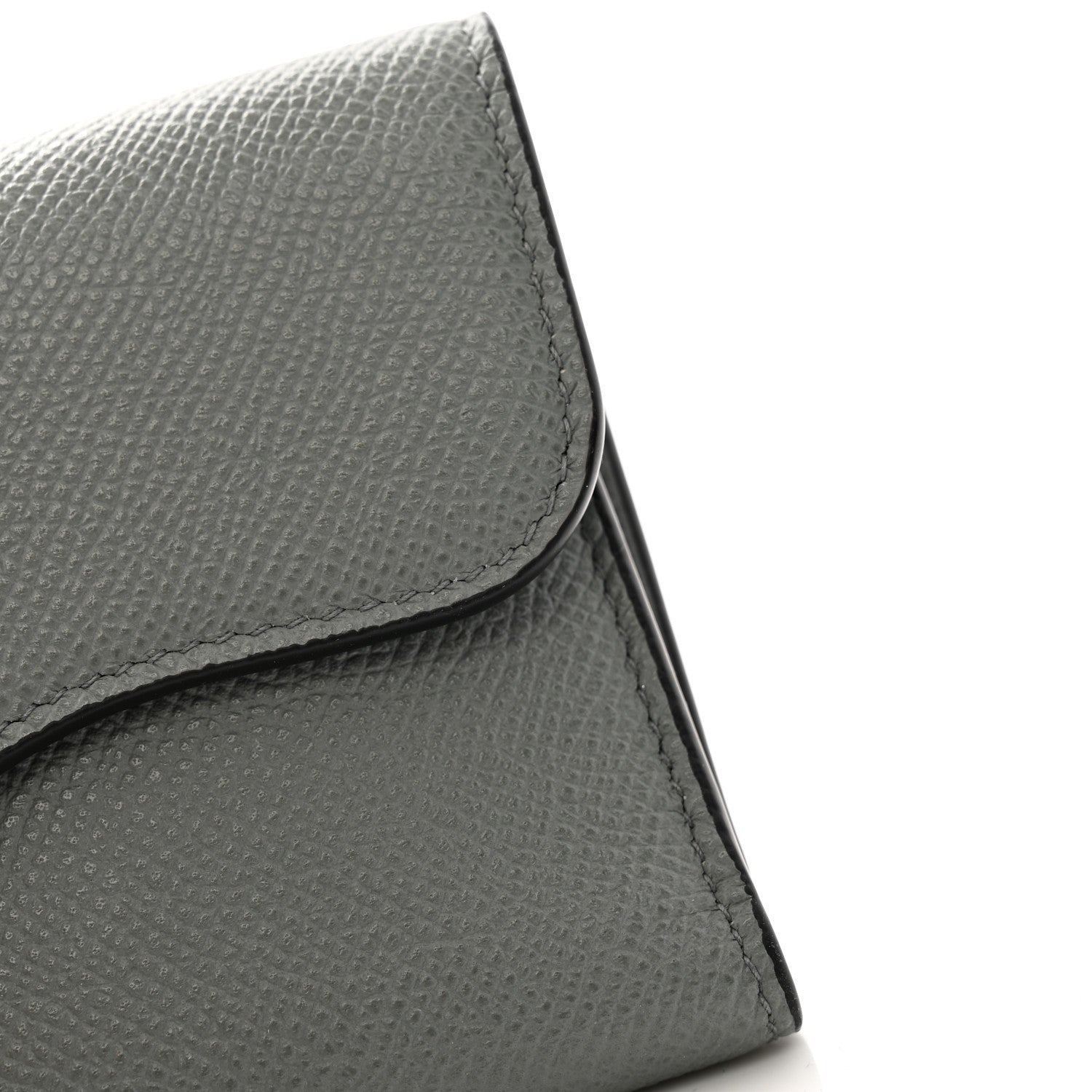 Christian Dior Grained Calfskin Saddle Card Holder Grey 8 of 10