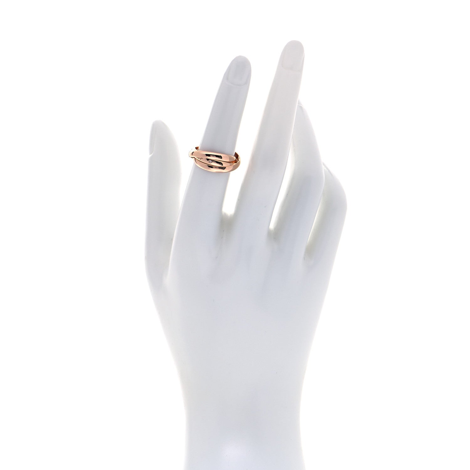 Cartier 18K Pink Gold Diamond Trinity Ring 51 5.75 2 of 5