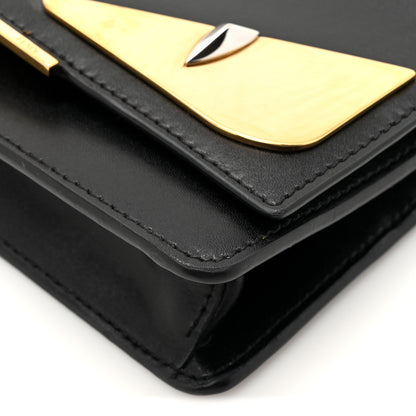 Fendi Vitello Liberty Lucido Metal Monster Eyes Tube Wallet on Chain Black 12 of 13