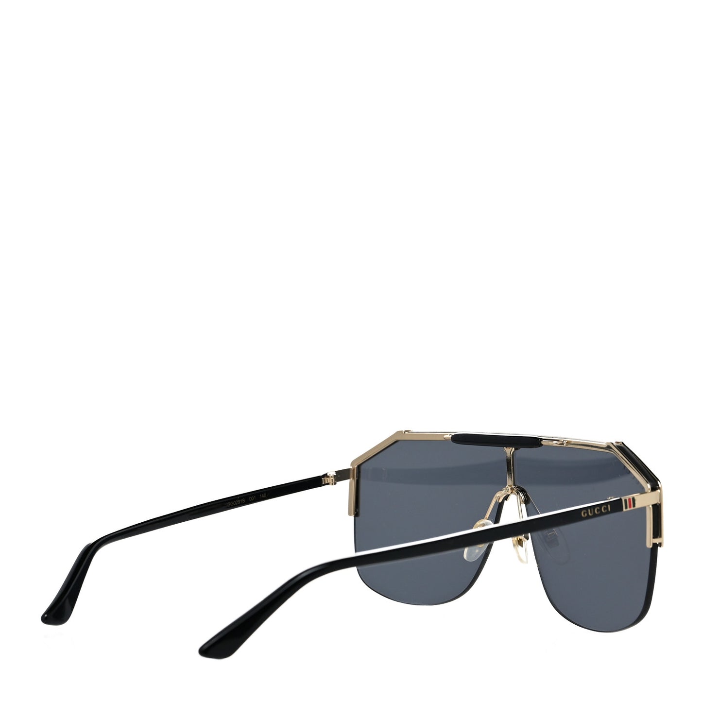 Metal Rimless Square Sunglasses GG0291S Black Gold