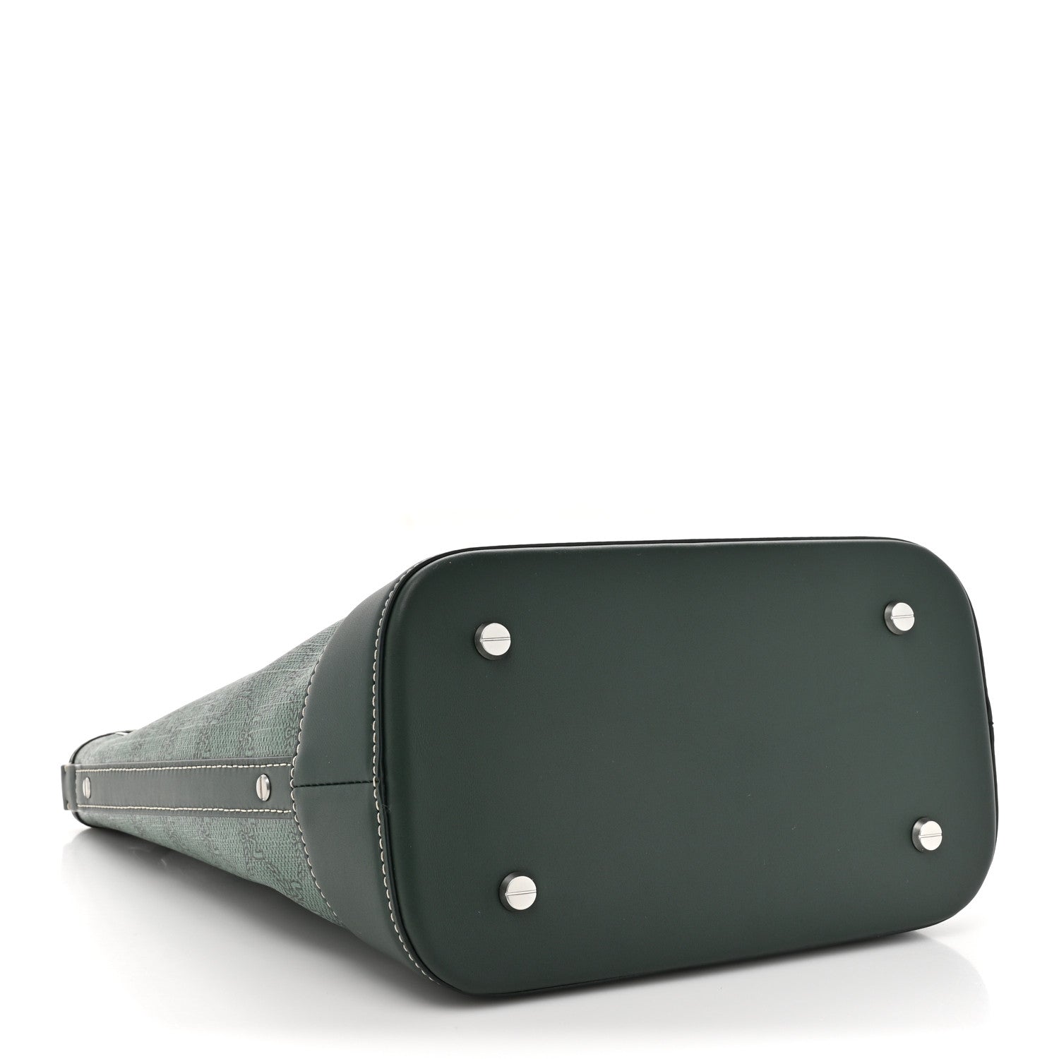 MCM Lauretos Spanish Calfskin Medium Himmel Drawstring Bucket Bag Forest Green 5 of 11