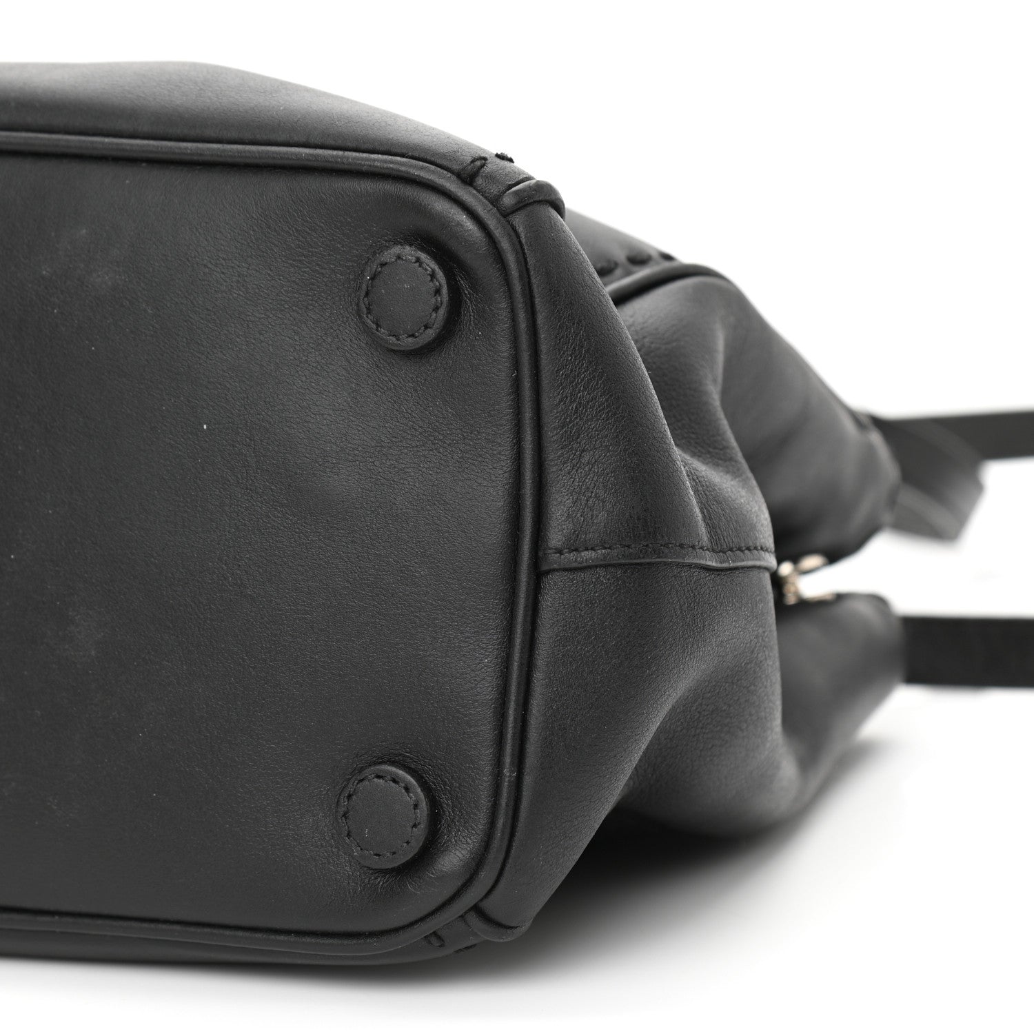 Prada City Calf Hand Stitched Small Galleria Double Zip Tote Black 11 of 12