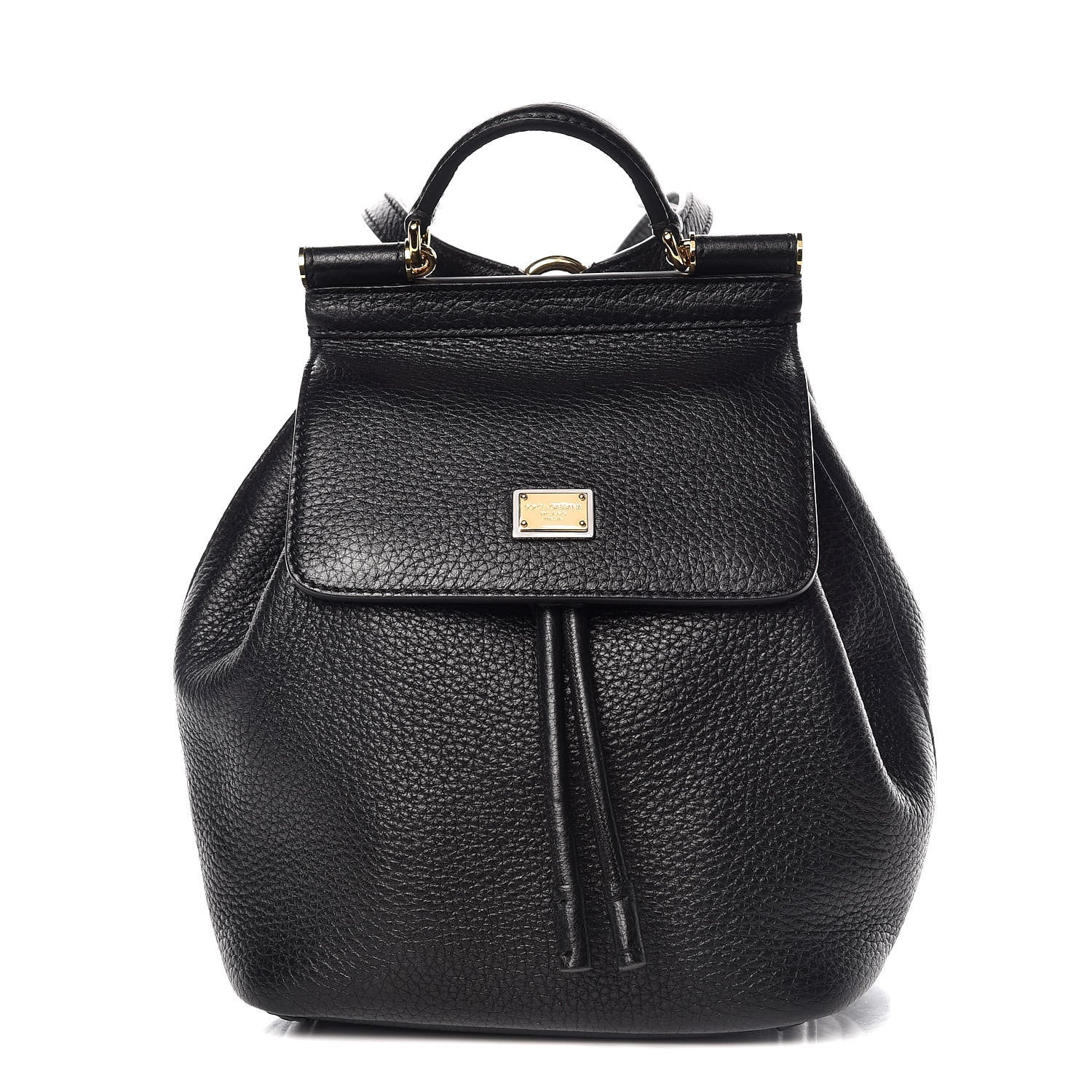 Dolce & Gabbana Calfskin Mini Miss Sicily Backpack Black 1 of 8