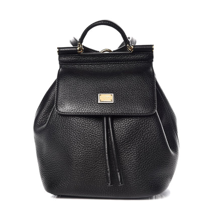 Dolce & Gabbana Calfskin Mini Miss Sicily Backpack Black 1 of 8
